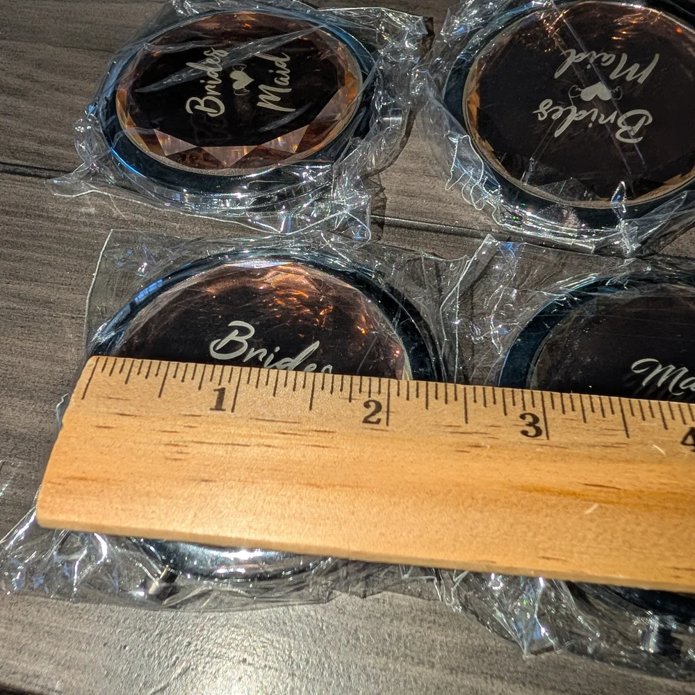 ~Double Sided Compact Mirror For Bridesmaids/MOH Party Favors Set Of 8.